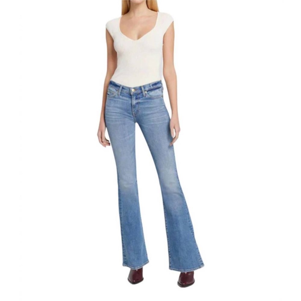 7 For All Mankind‎ b(air) Ali High Waist Flare Leg Light Blue Wash Jeans Size 27